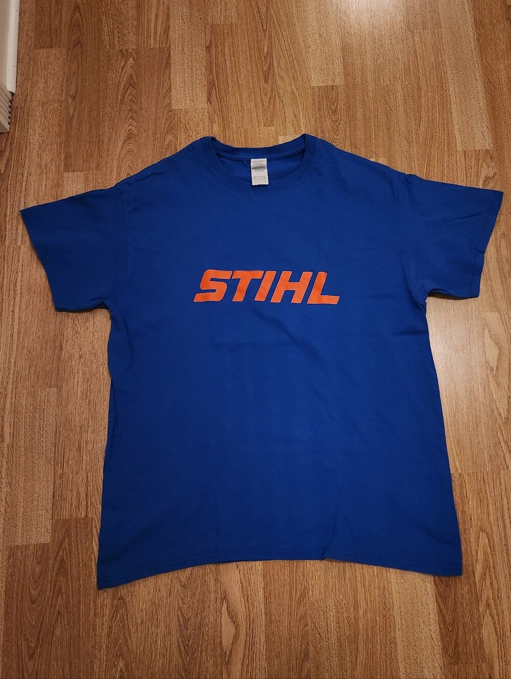 Gildan Stihl Chainsaws Cotton Short Sleeve Tee Blue Large